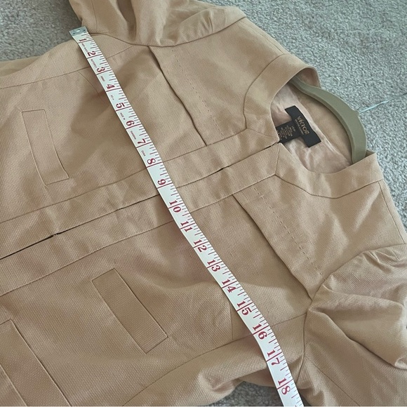 Victor Alfaro Linen Blend Collarless Blazer – Size 10P – Nude Beige Peach Tone - Picture 3 of 6